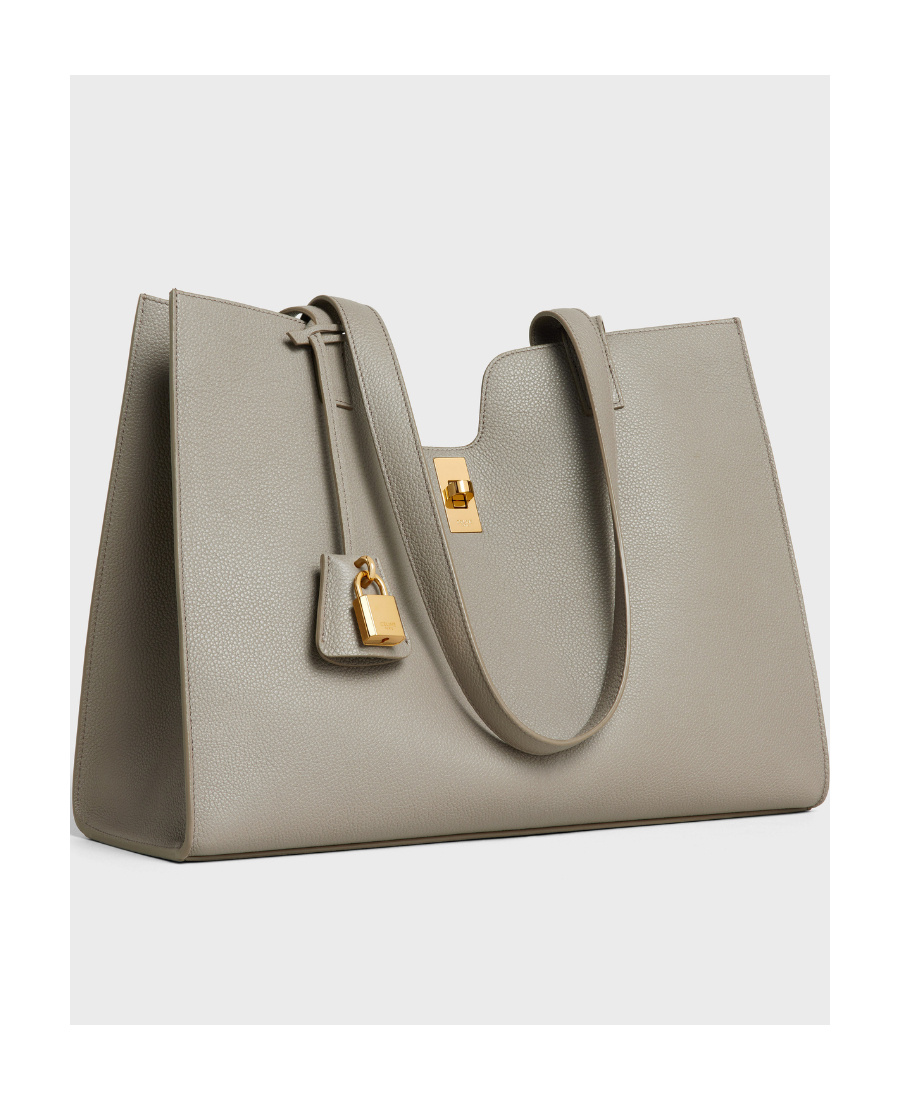 Celine Cabas 16 Logo Handbag In Gray