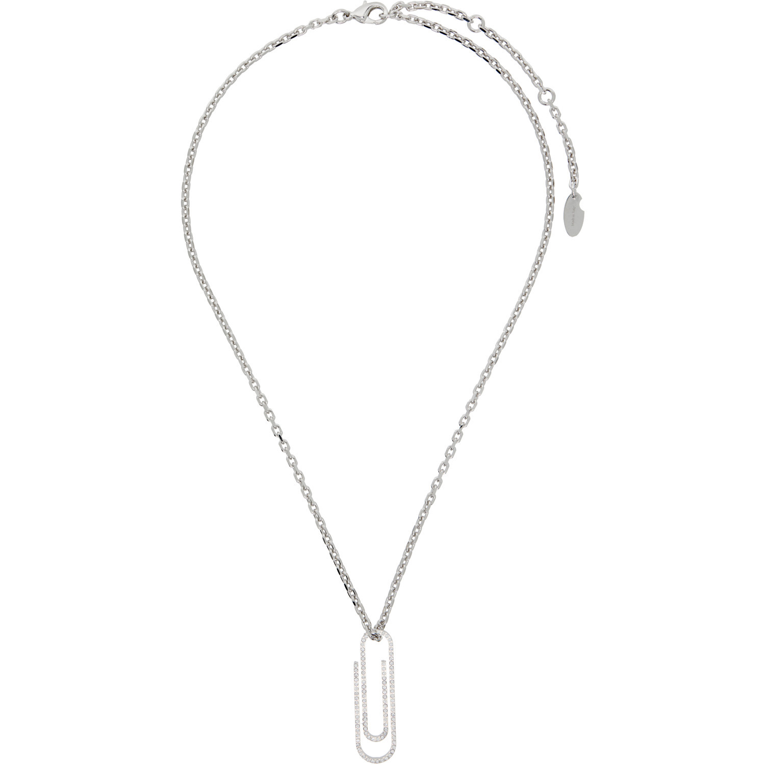 Off-white Strass-set Paperclip Necklace