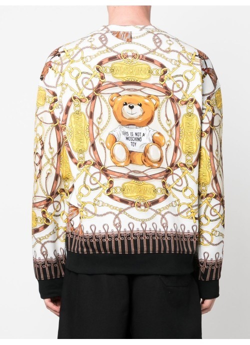 Moschino Logo Crew-neck Sweatshirt In Multicolor