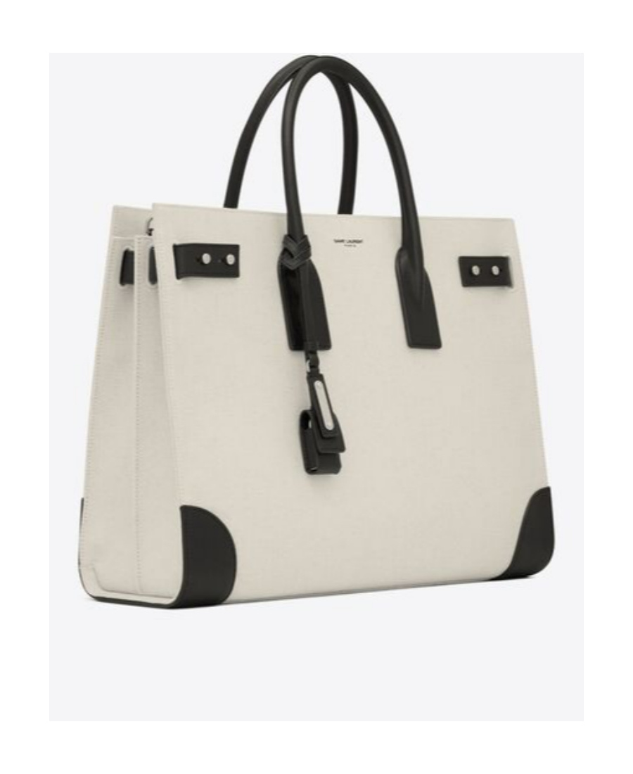 Saint Laurent Large Sac De Jour Canvas Tote Bag In White