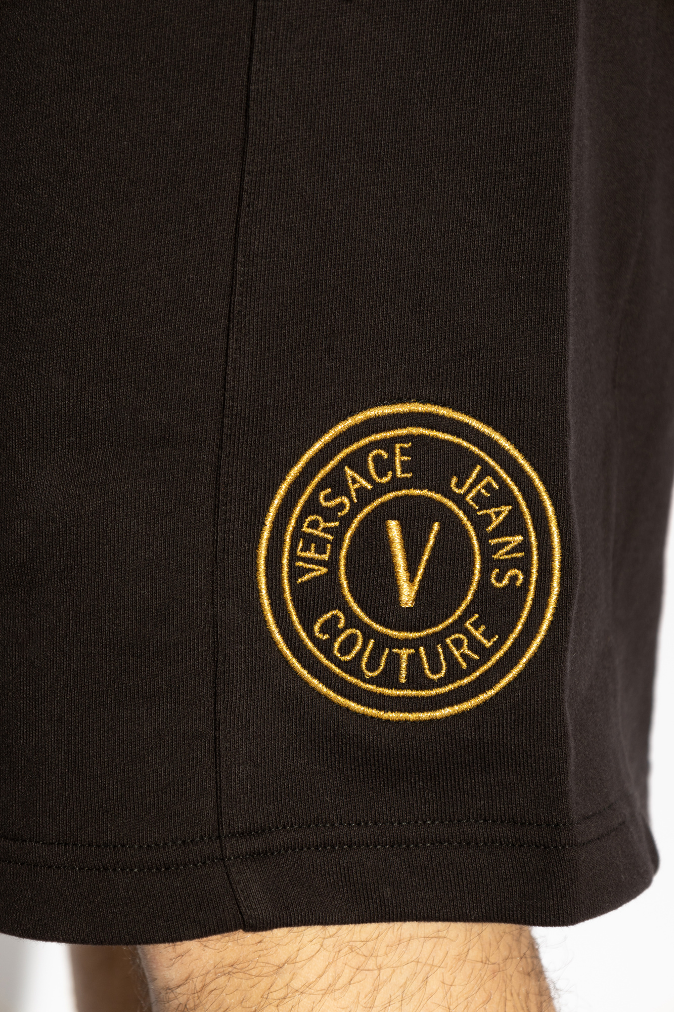 Versace Jeans Elastic Waist Shorts In Black