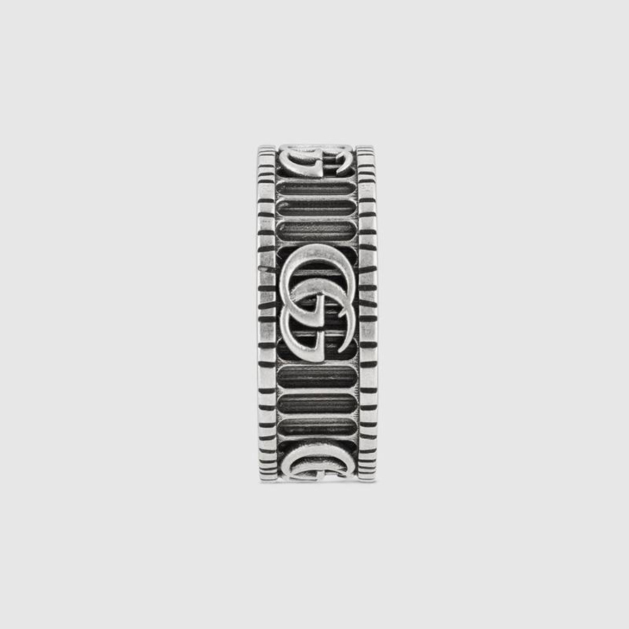 Gucci Double G Sterling Silver Ring In Metallic