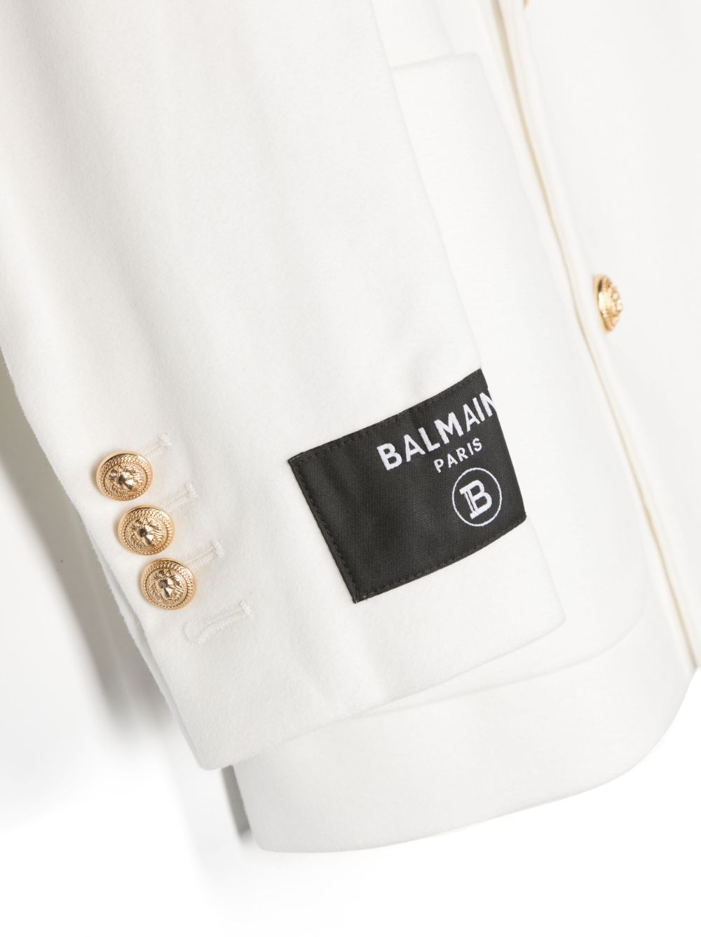 Balmain Double-breasted Cotton Blazer In White