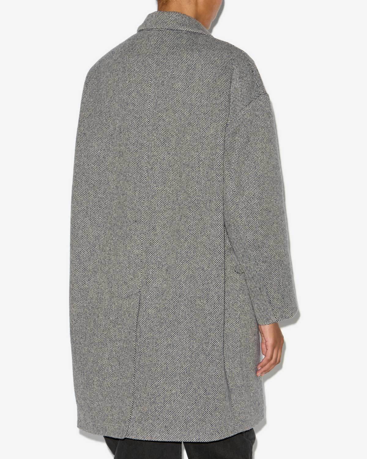 Isabel Marant Étoile Limiza Solid Color Blended Wool Coat In Gray