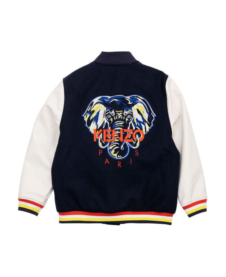 Kenzo Elephant-graphic Bomber Jacket In Black