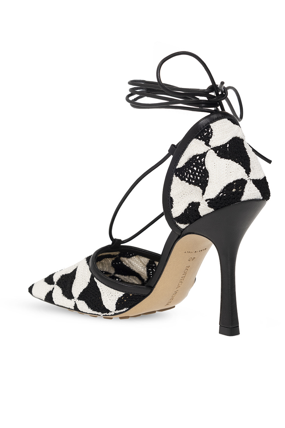 Bottega Veneta Phantom Crochet Stretch Lace-up Sandals In Black
