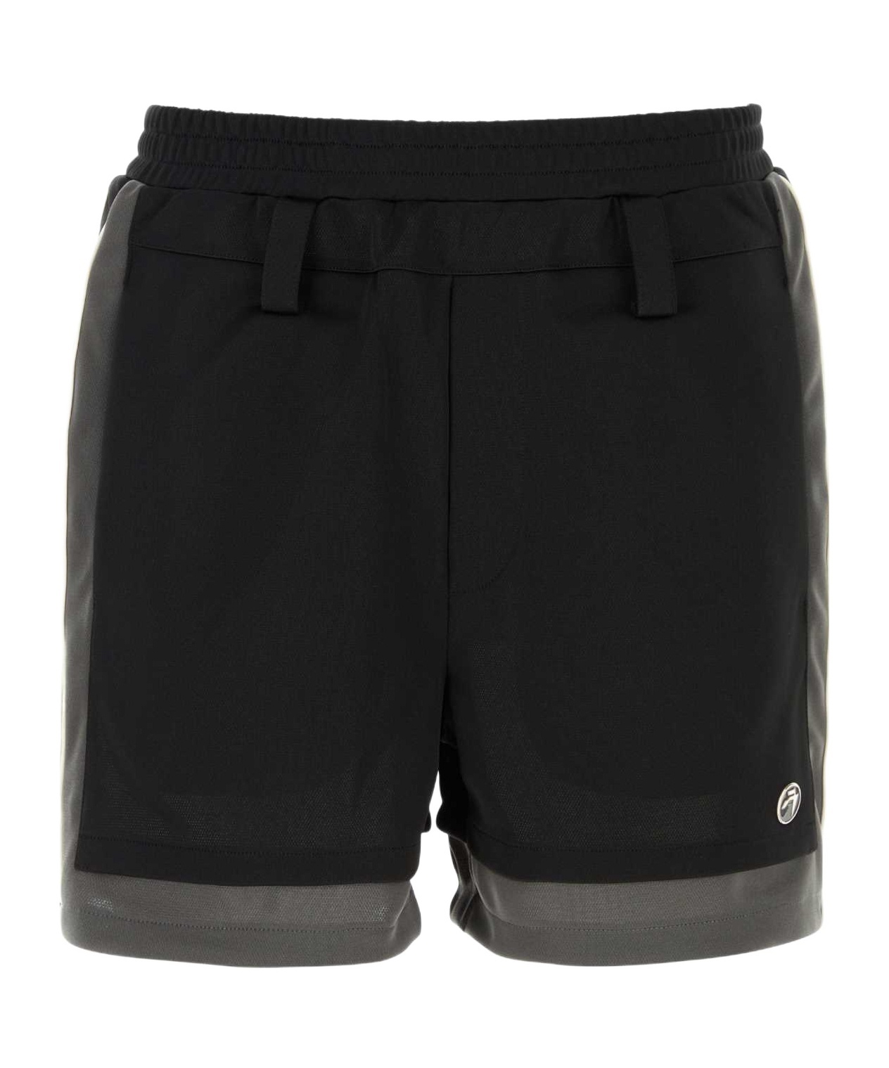 Ambush Bermuda Shorts With Elastic Waistband And Side Stripes In Black