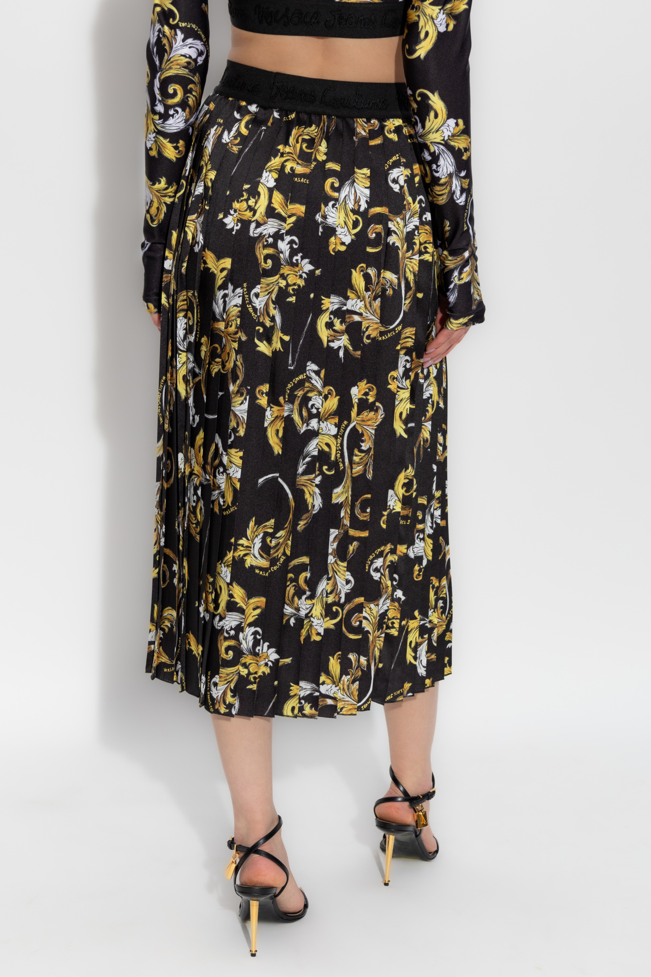 Versace Jeans Pattern Skirt In Black