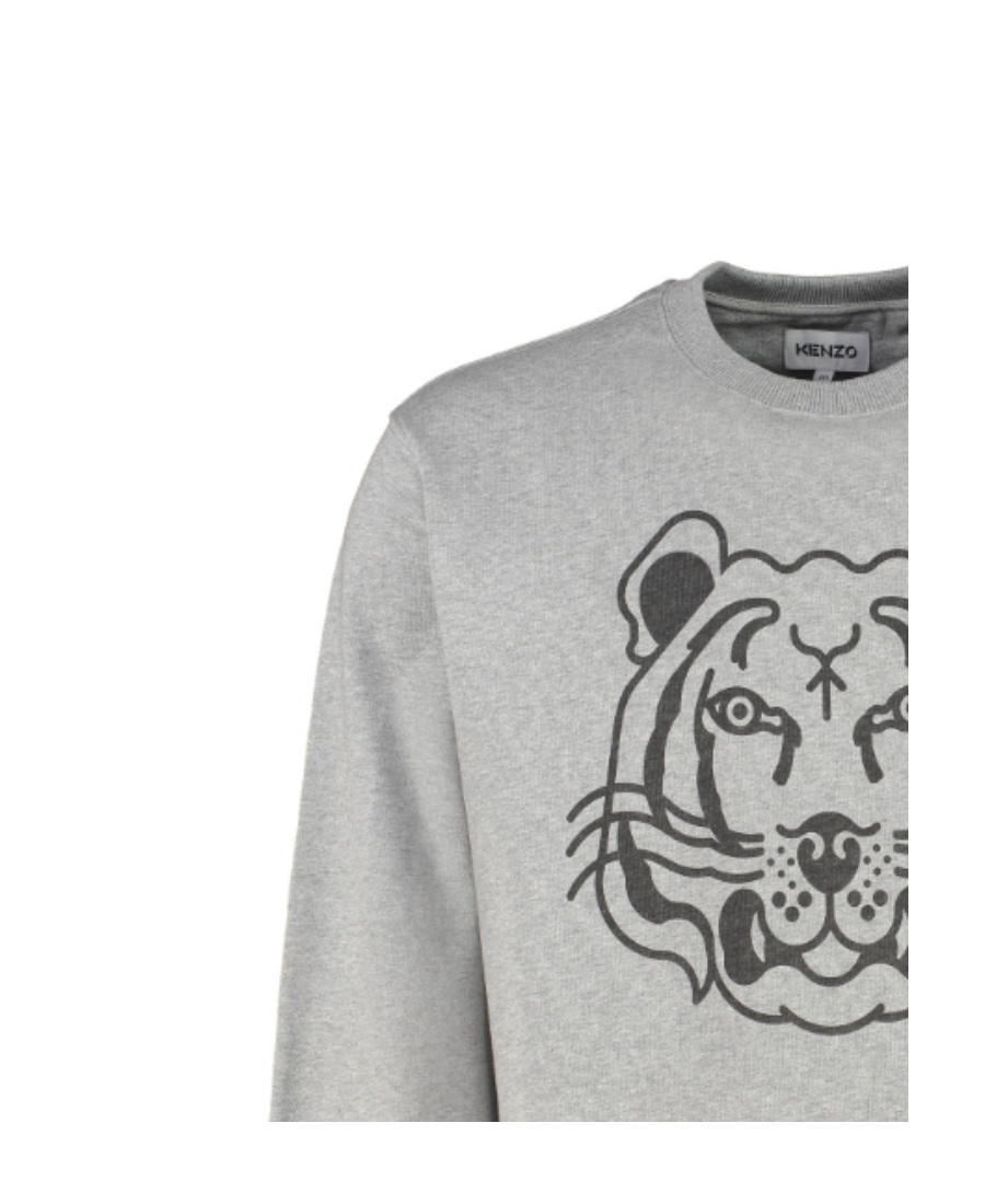 Kenzo Tiger-print Sweatshirt In Gray