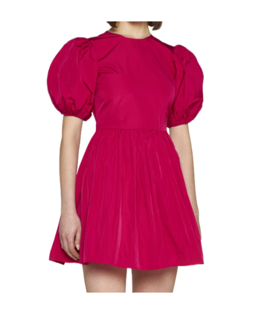 Red Valentino Bow-detail Taffeta Minidress In Red