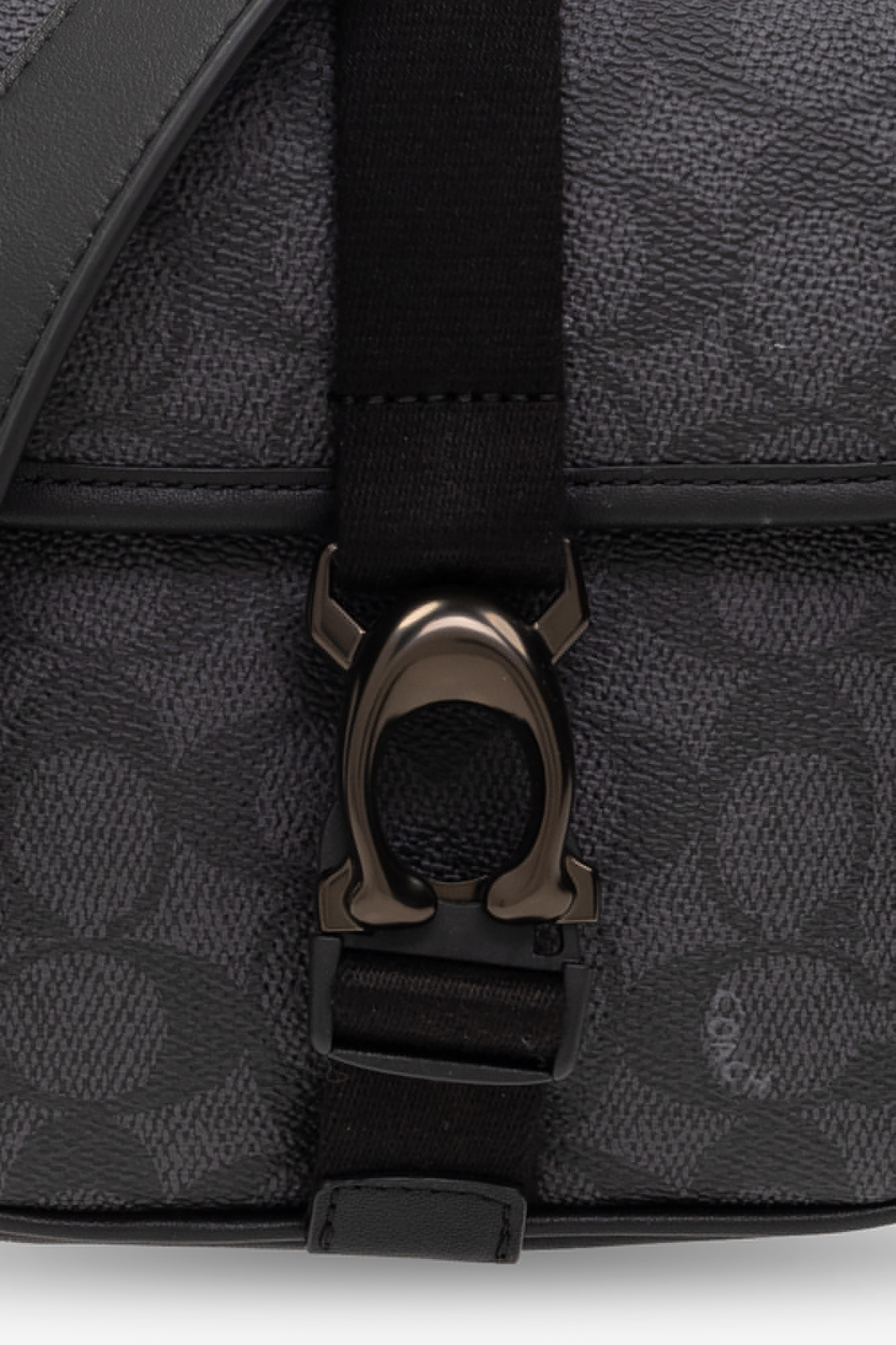 Coach Coated-canvas Messenger Bag In Black