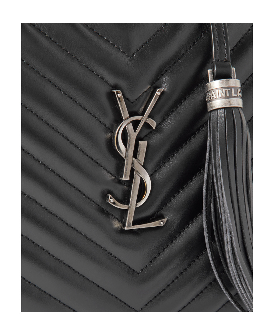Saint Laurent Logo-plaque Crossbody Bag In Black