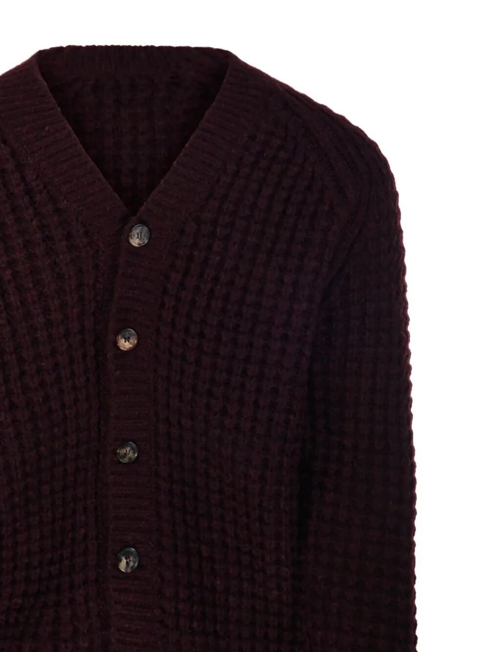 Roberto Collina Ribbed Knit V-neck Cardigan Clothing In Burgundy