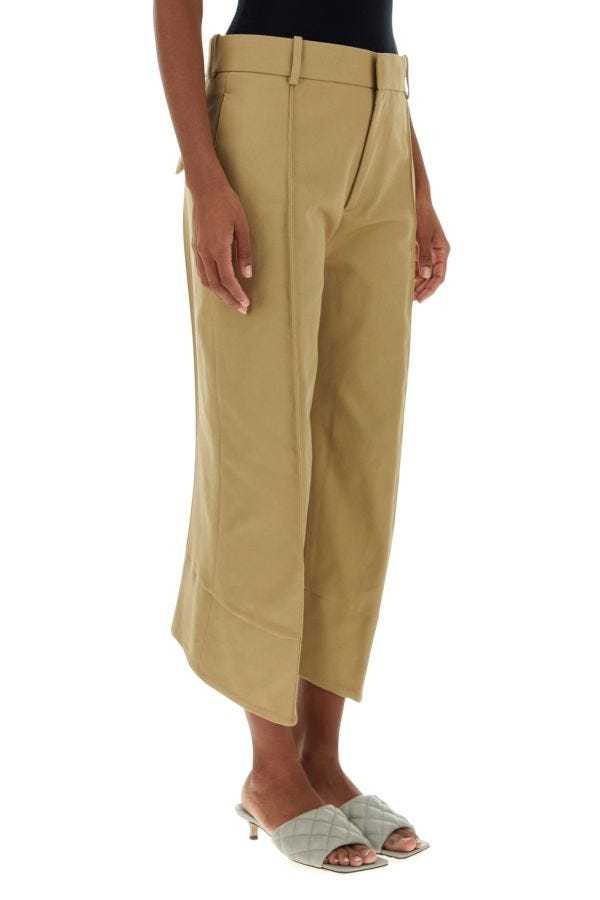 Bottega Veneta Cotton Twill Straight Pants In Green