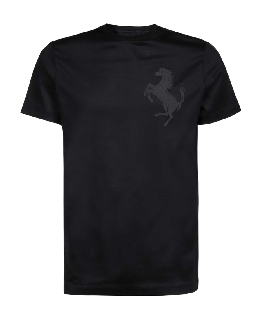 Ferrari Logo Short-sleeved T-shirt In Black