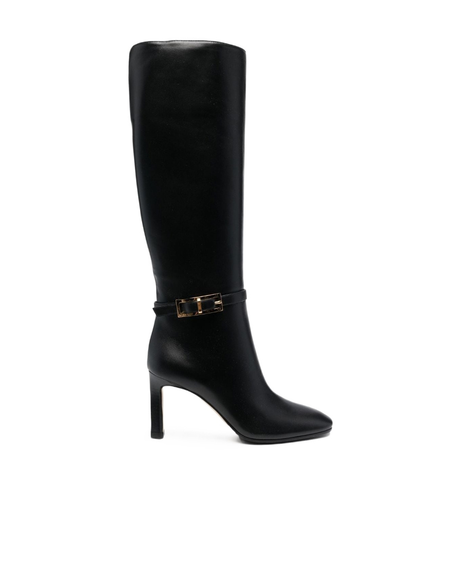 Sergio Rossi High Heel Buckled Boots In Black