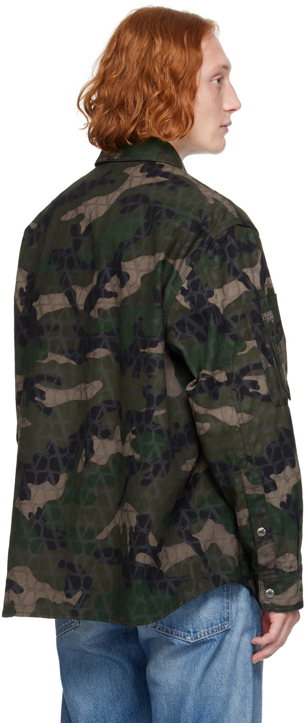 Valentino Toile Iconographe Camouflage Jacket In Green