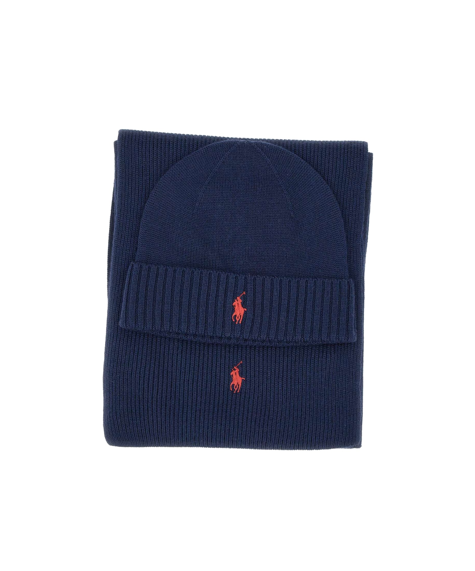 POLO RALPH LAUREN POLO RALPH LAUREN PONY-MOTIF SCARF AND BEANIE SET