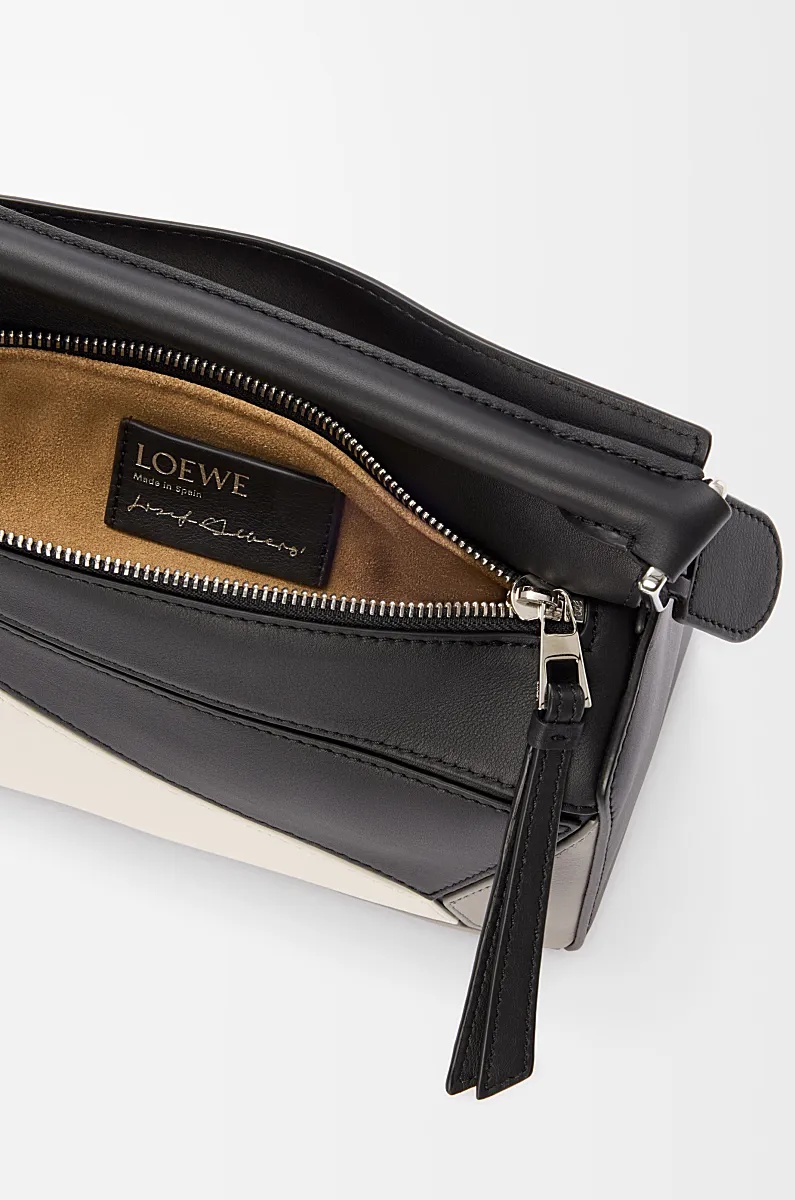 Loewe Small Napa Cowhide Puzzle Shoulder Bag In Black