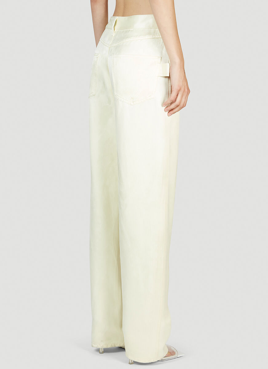 Bottega Veneta Logo Jeans In White