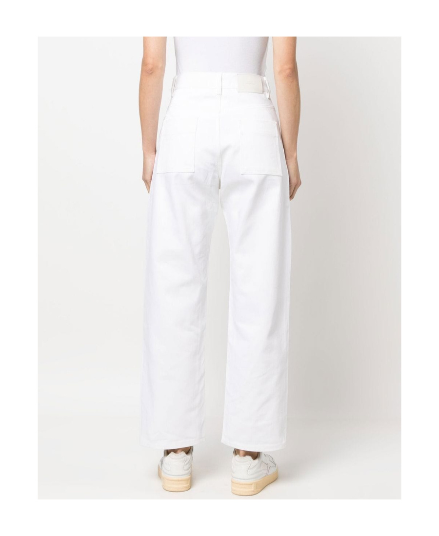 Studio Nicholson Straight-leg Cropped Trousers In White
