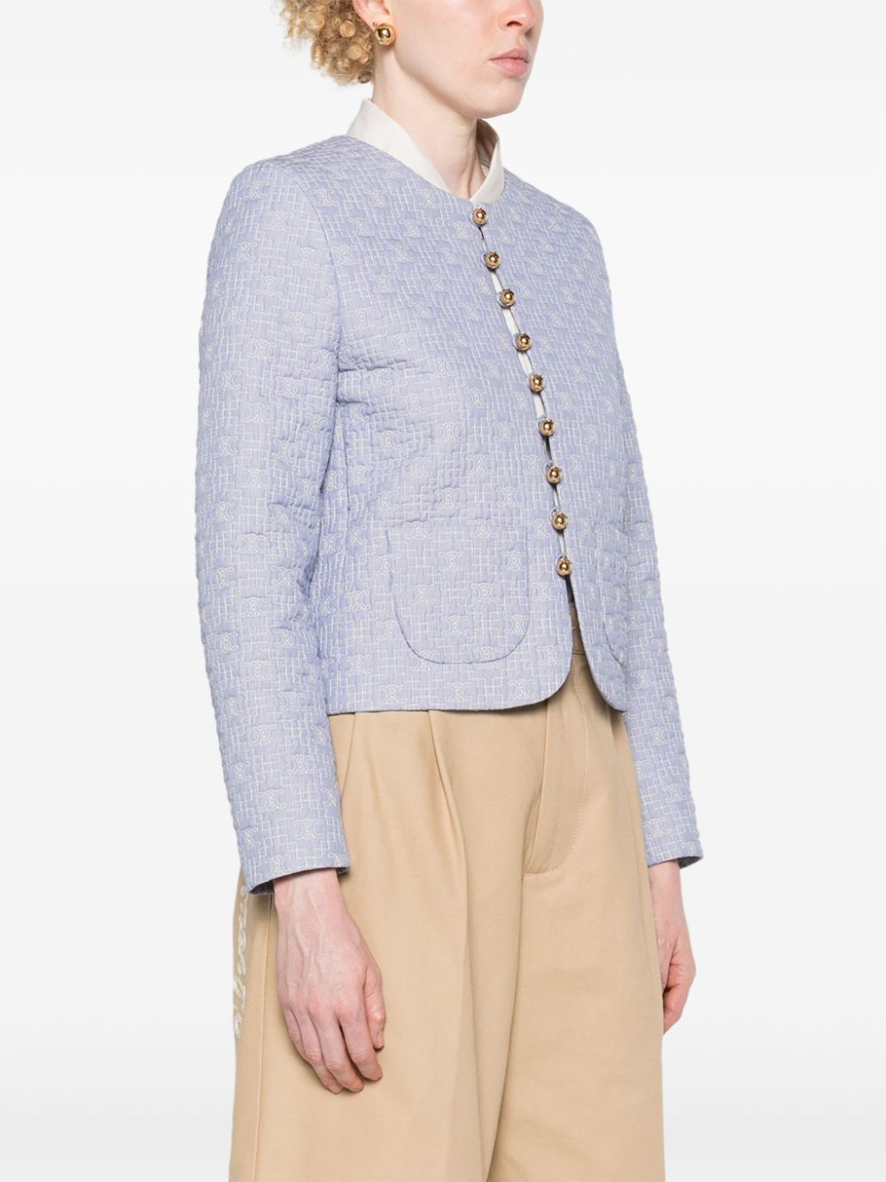 CELINE TRIOMPHE BOUTIS CHELSEA JACKET IN STRIPED COTTON