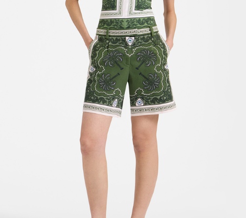 La Doublej Printed Shorts In Green