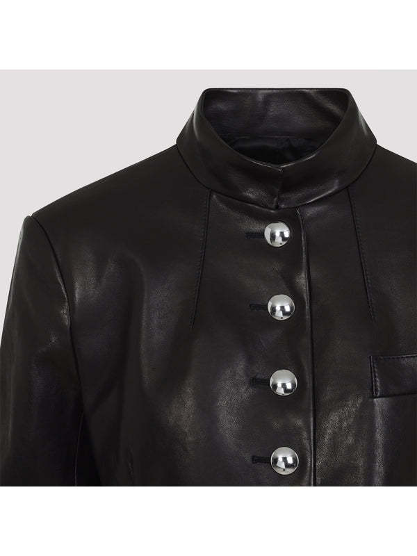 Khaite Samuelson Cropped Jacket In Brown
