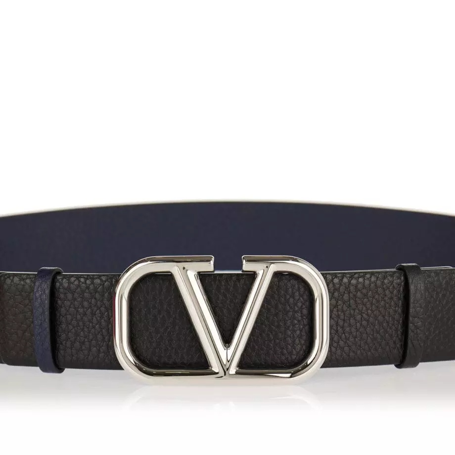 Valentino Double-sided Belt In Black