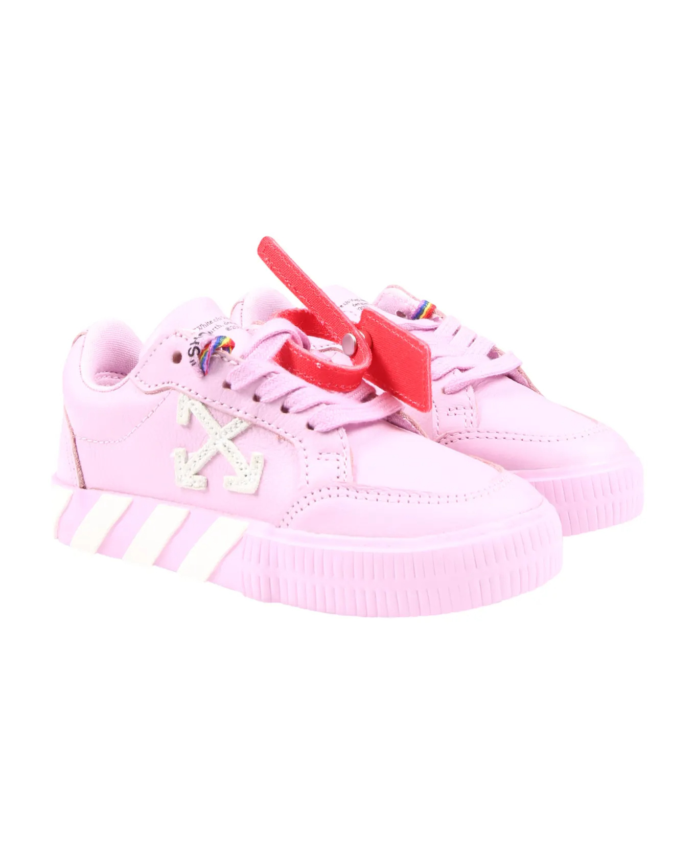 Off-white Kids Pink Vulcanized Sneakers In Pink