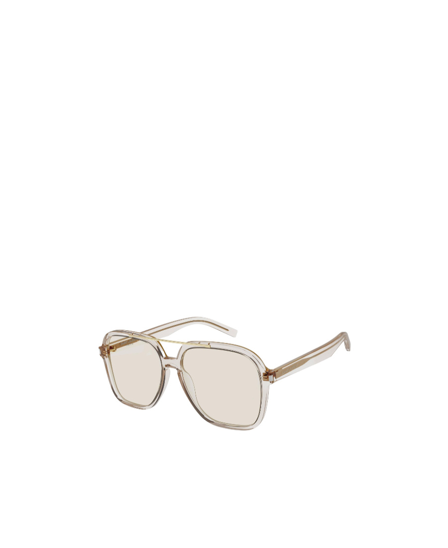 Saint Laurent Logo Square-frame Glasses In White