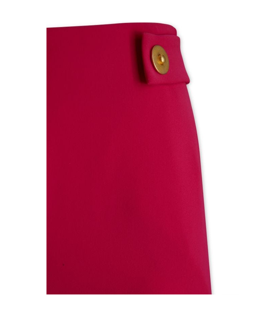 Giorgio Armani High Waist Wide Leg Trousers With Golden Buttons In Red