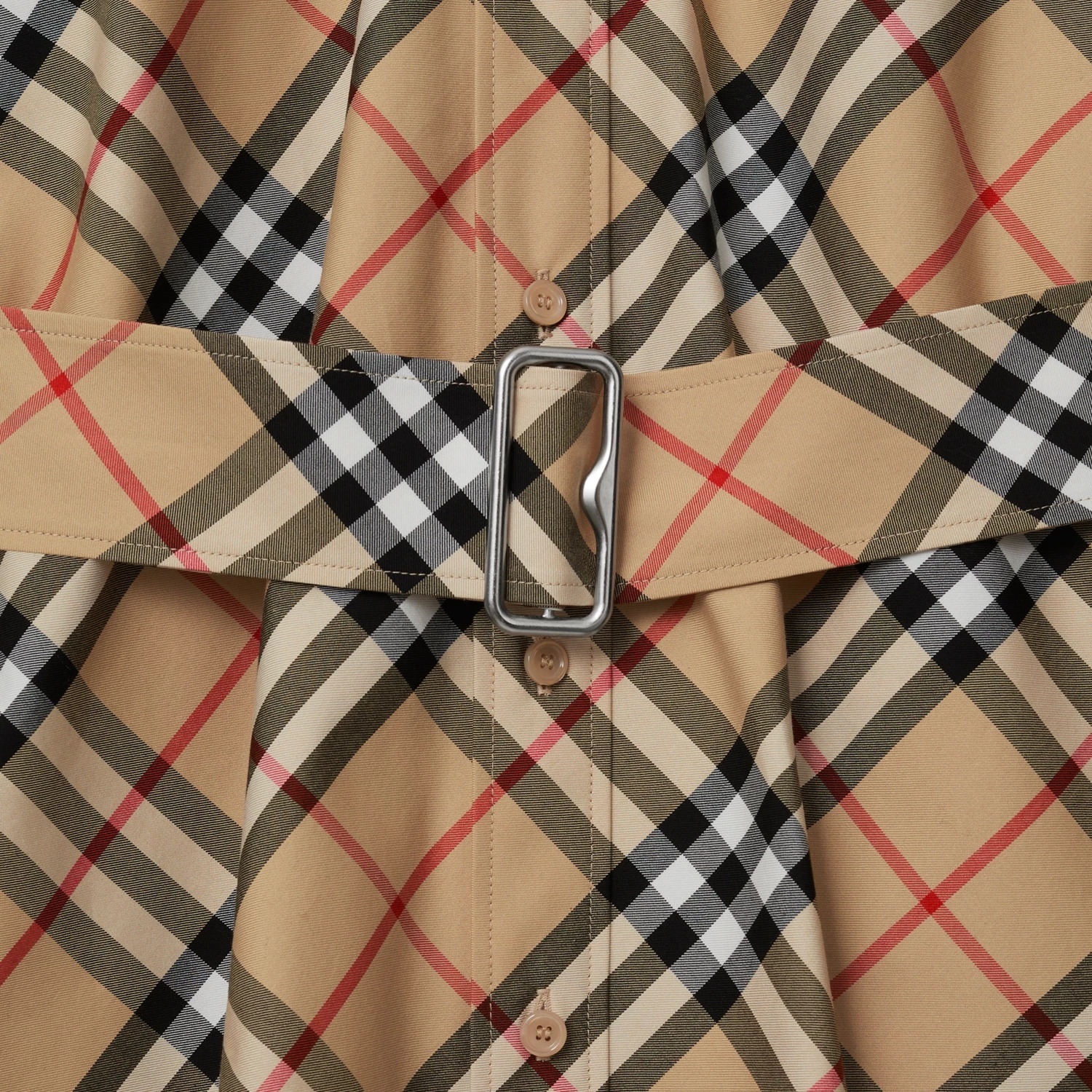 Burberry Vintage Check Long Sleeved Shirt Dress In Brown