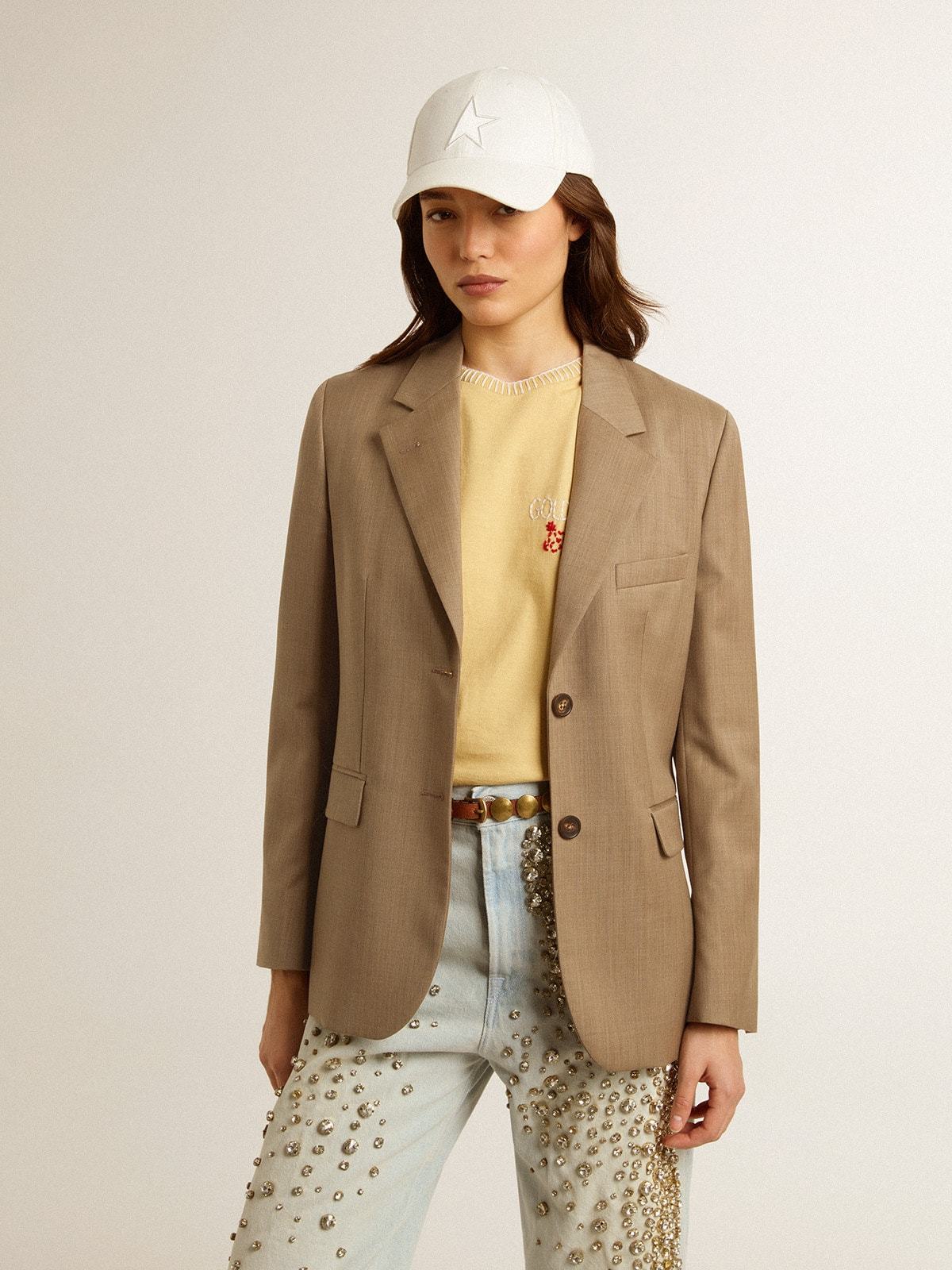 Golden Goose Single-breasted Wool Blazer In Brown