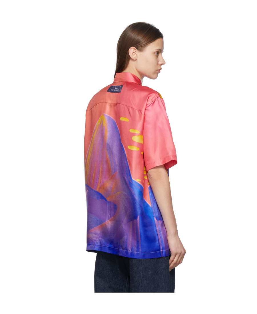 Stella Mccartney X Disney Fantasia Mount Olympus Print Silk Shirt In Pink