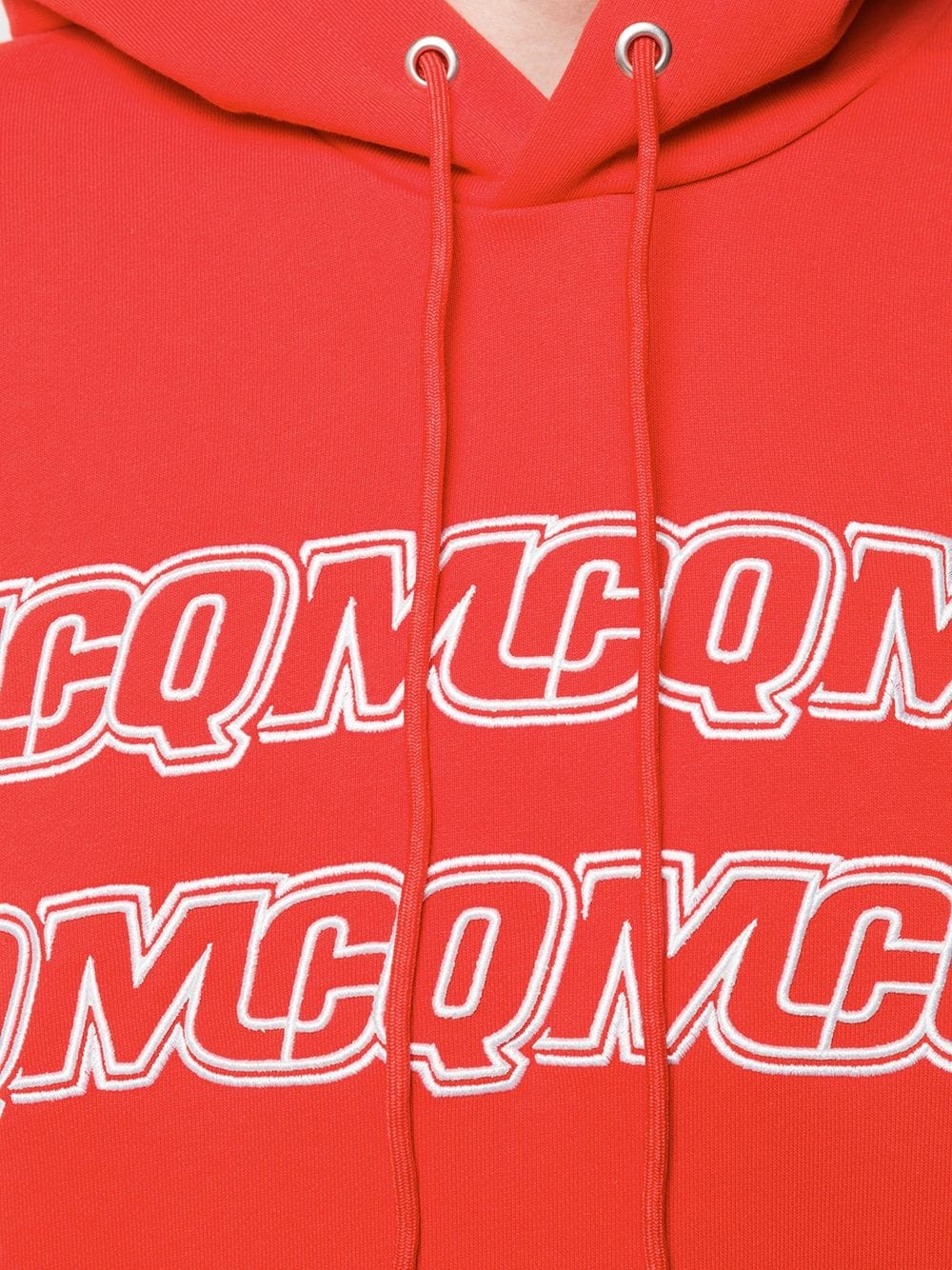 Mcq By Alexander Mcqueen Embroidered Logo Hoodie In Red