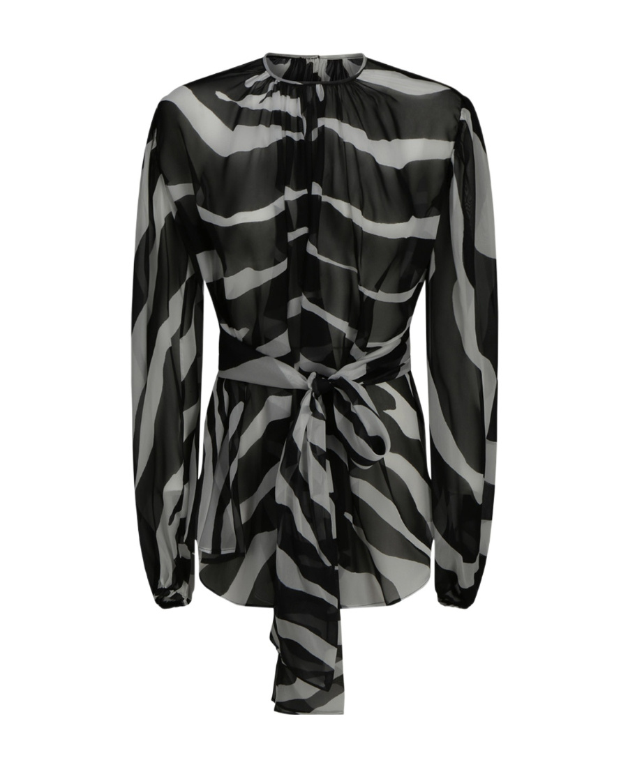 Dolce & Gabbana Dolce  Gabbana Zebra-printed Blouse In Black