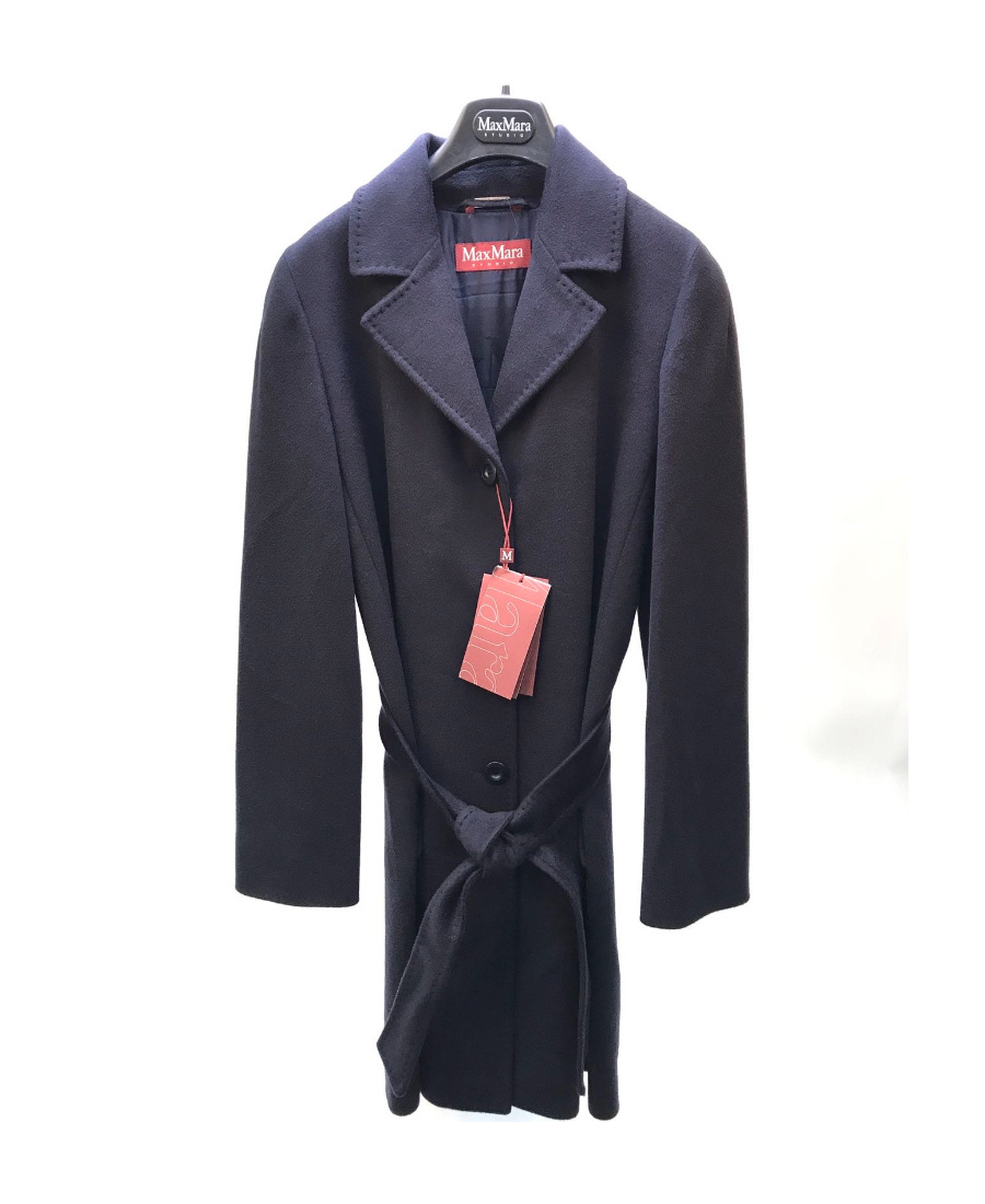 Max Mara Long-sleeved Lace-up Coat In Black