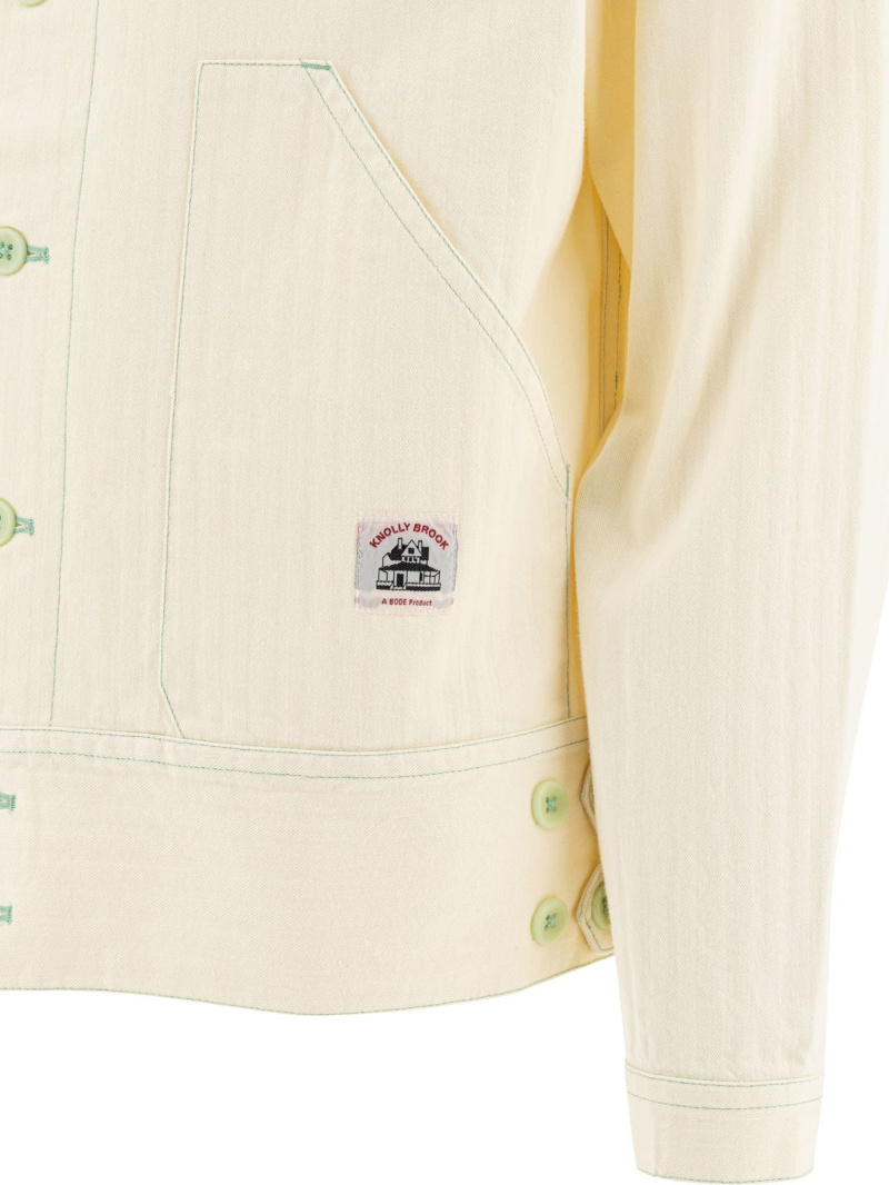 Bode Boxy Cotton Jacket With Button-up Front In White