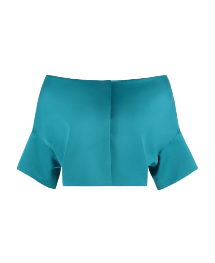 Shop P.a.r.o.s.h . Off Shoulder Shrug Jacket In Green