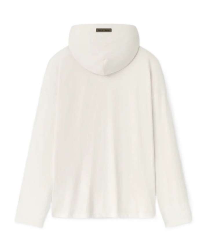 Essentials Womens Embroidered Classic Fit Hooded Long Sleeve In White