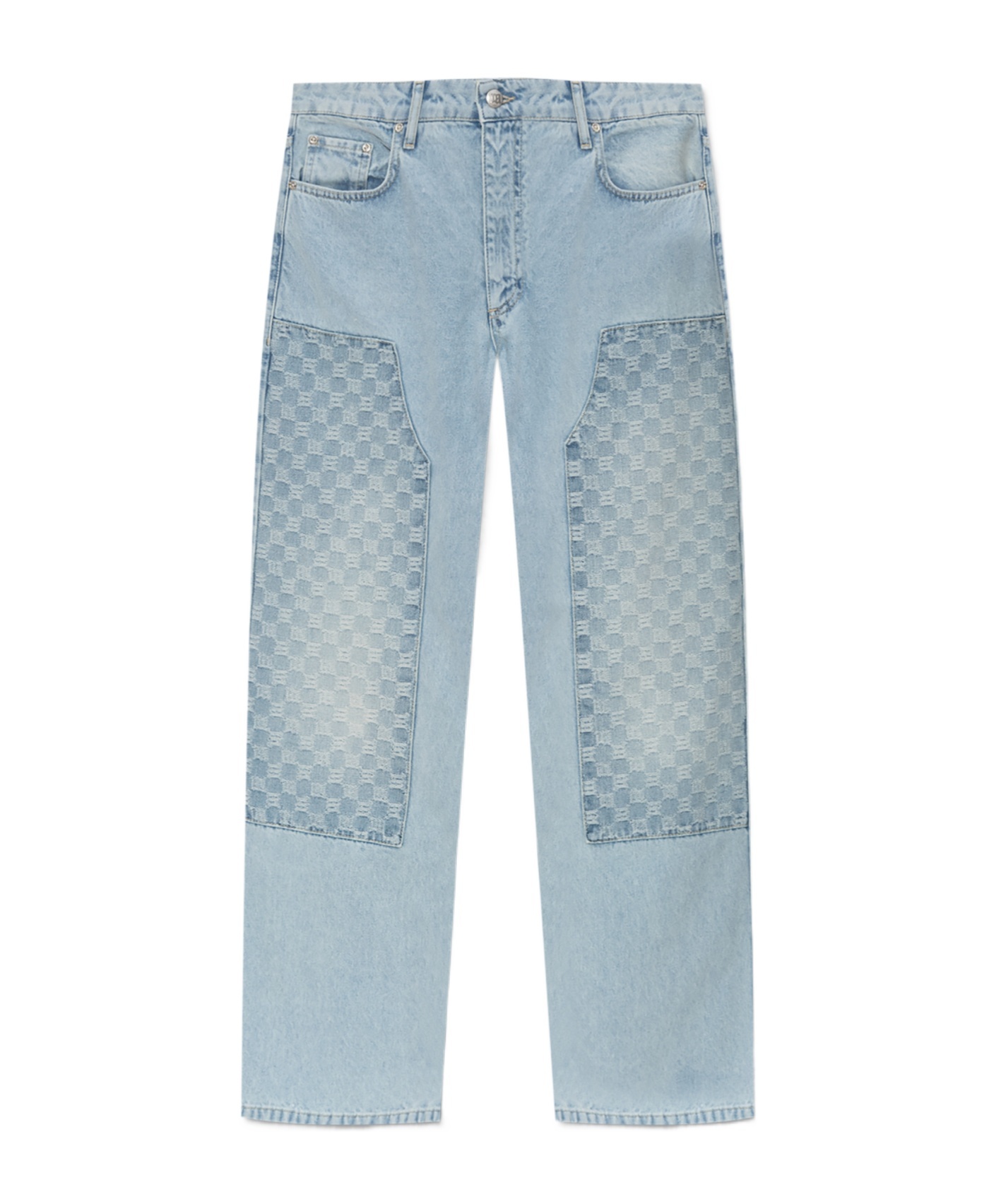 Misbhv Monogram-pattern Jeans In Blue