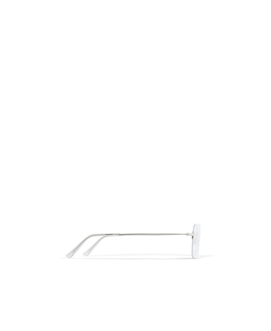 Balenciaga Rectangle Rimless Glasses In White
