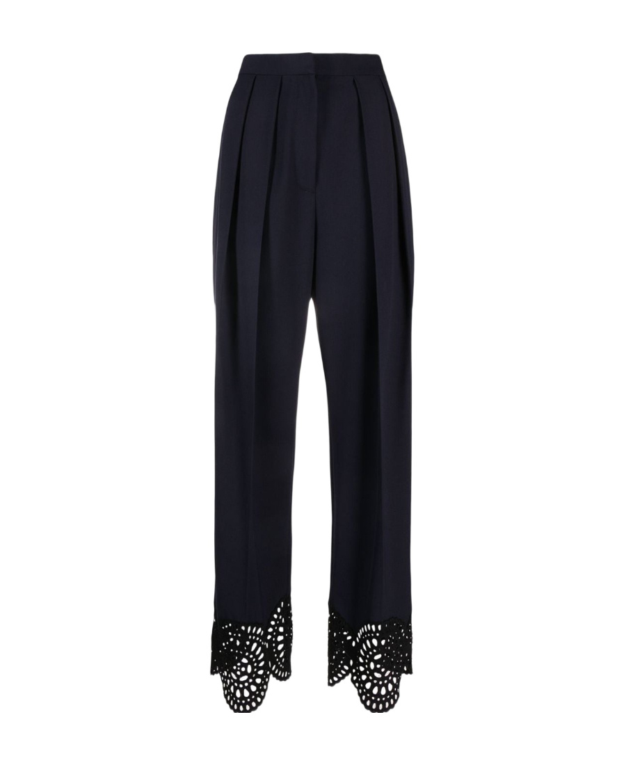 Stella Mccartney Stella Mc Cartney Navy Blue Stretch Polyester Blend Pant In Black