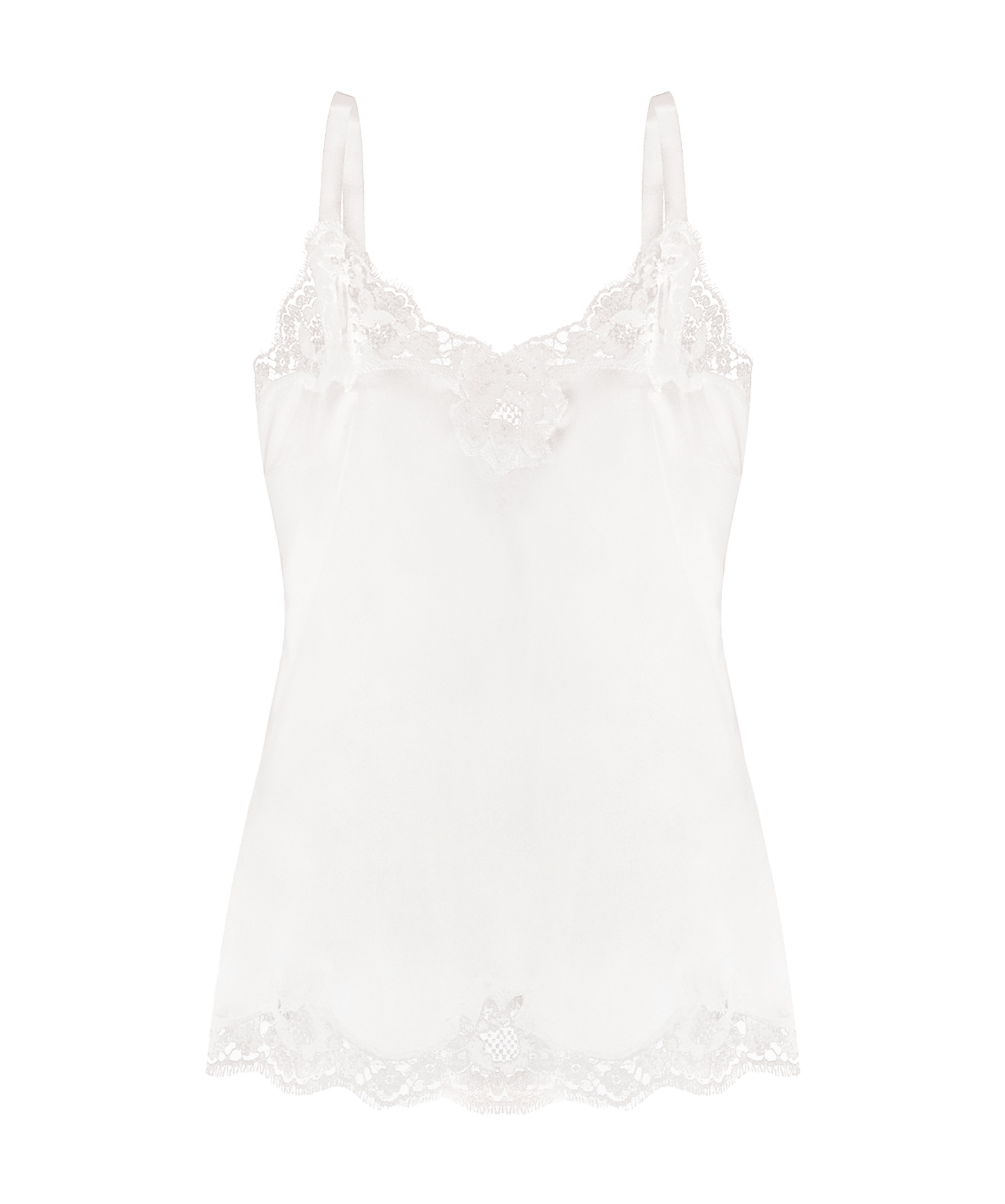 Dolce & Gabbana Satin Lingerie Top With Lace In White