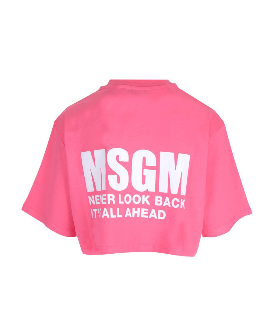 Msgm Logo Printed T-shirt In Pink