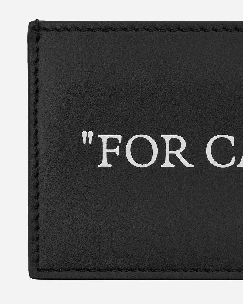 Off-white Quote Leather Cardholder In Black