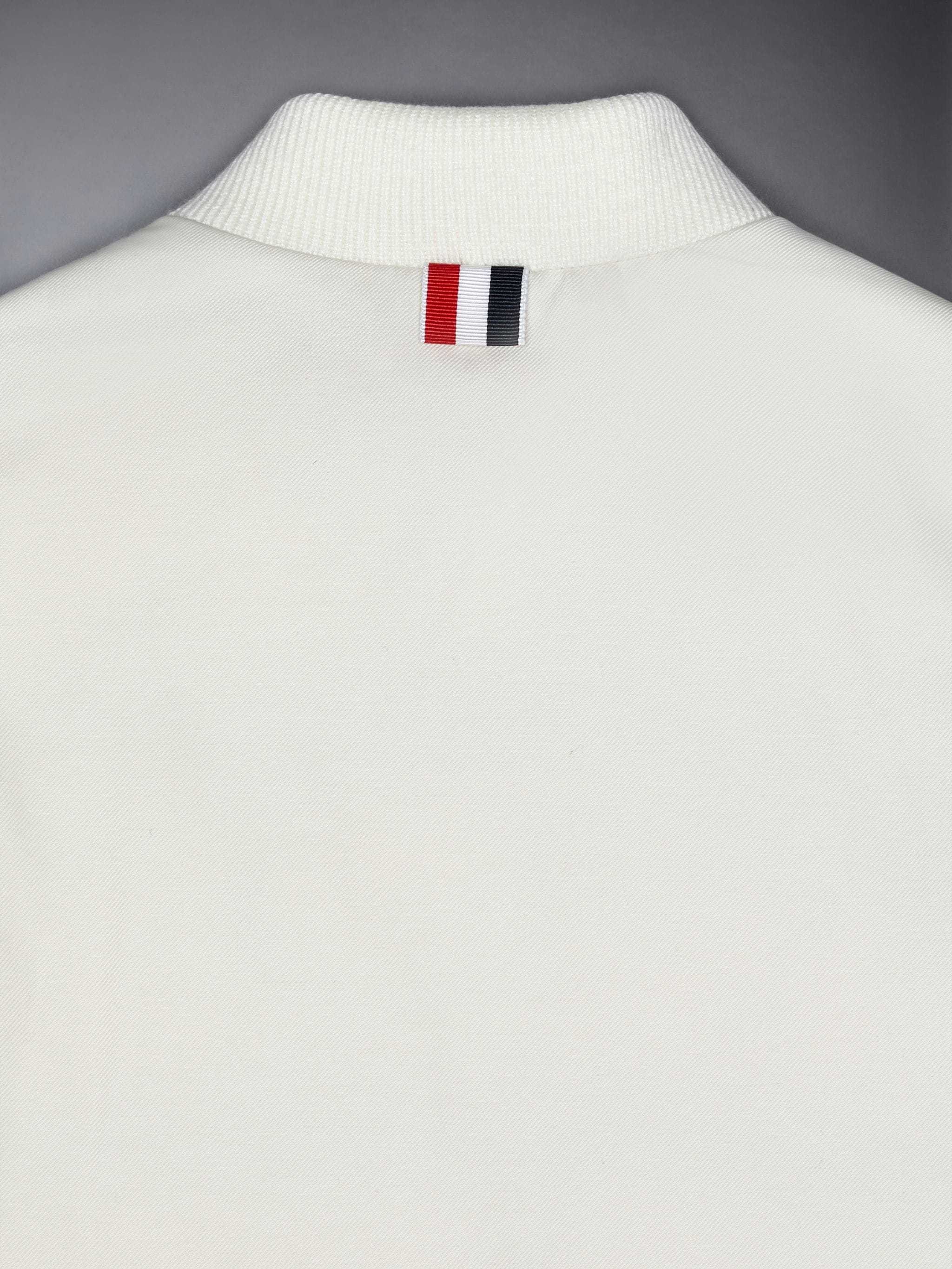 Thom Browne Padded Bomber Jacket In White