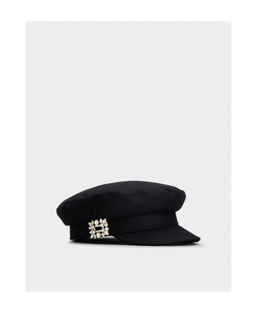 Roger Vivier Embellished Sailor Cap In Black