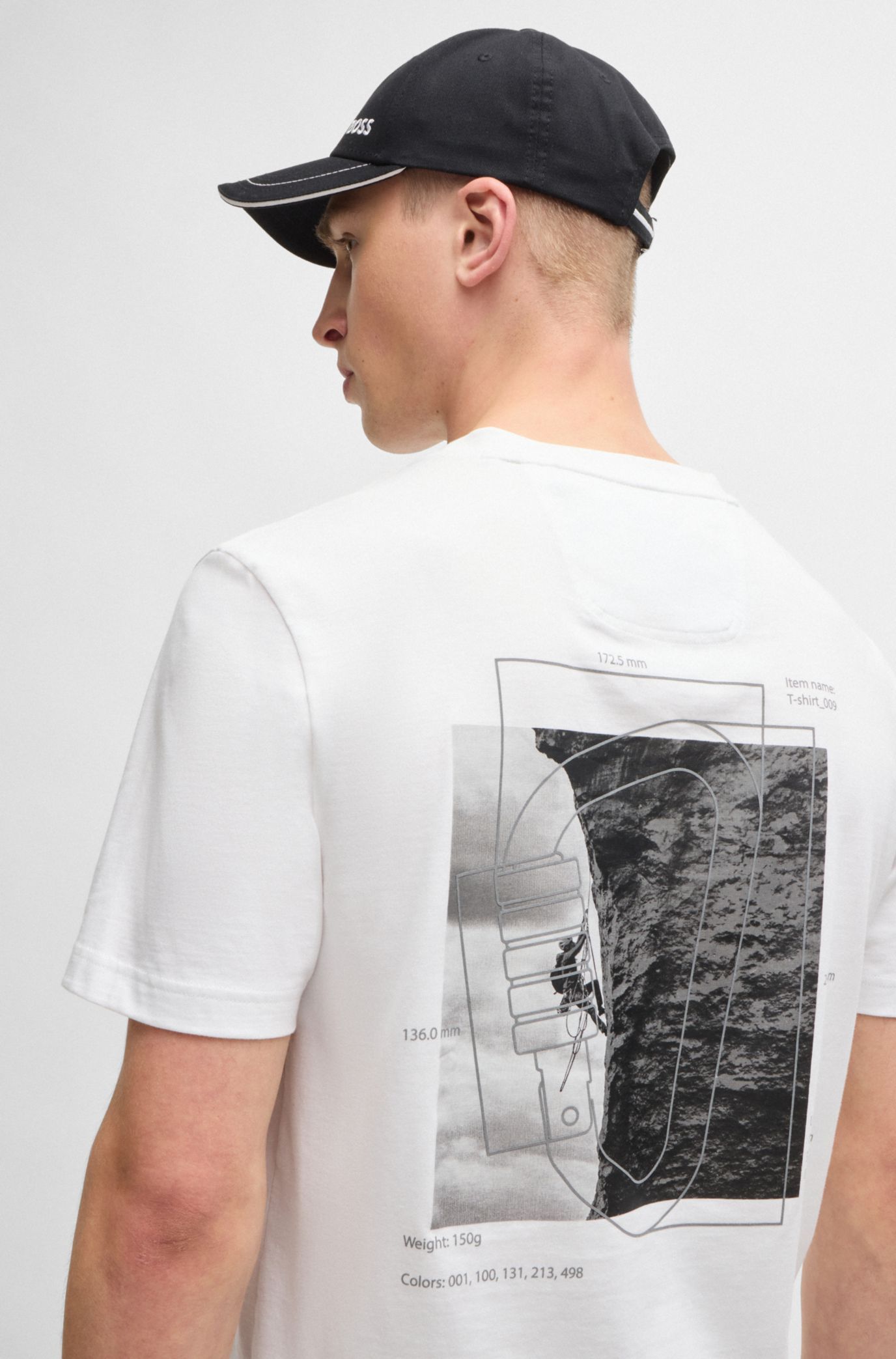 Hugo Boss Cotton-jersey Regular-fit T-shirt With Carabiner Artwork In White